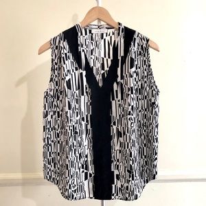 Sandro France Elite Bis Ecru Geometric Top